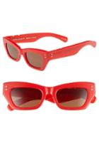 Women's Pared Bec & Bridge Petite Amour 50mm Sunglasses - Red Solid Brown Lenses
