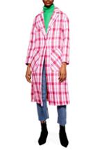 Women's Topshop Suzy Check Side Split Jacket Us (fits Like 2-4) - Pink