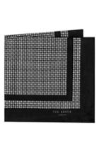 Men's Ted Baker London Micro Dot Silk Pocket Square, Size - Grey