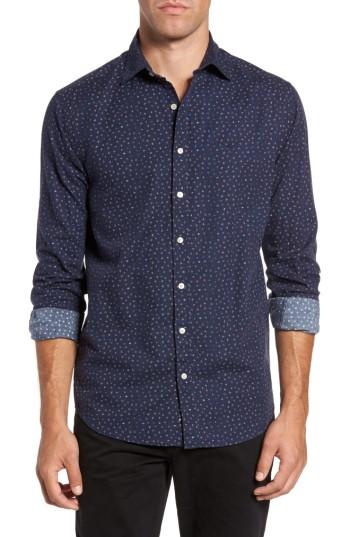 Men's Gant Regular Fit Floral Print Sport Shirt - Blue