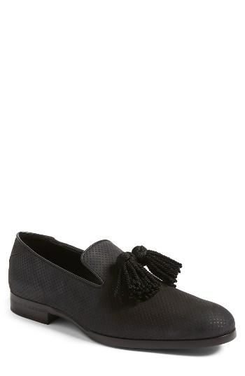 Men's Jimmy Choo 'foxley' Ombre Glitter Tassel Loafer Us / 43eu - Black