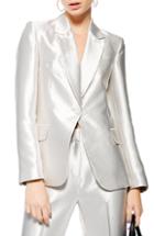 Women's Topshop Satin Suit Jacket Us (fits Like 0) - Metallic
