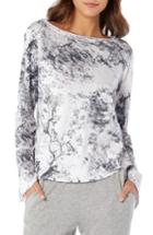 Women's Michael Stars Marble Print Boatneck Top, Size - White