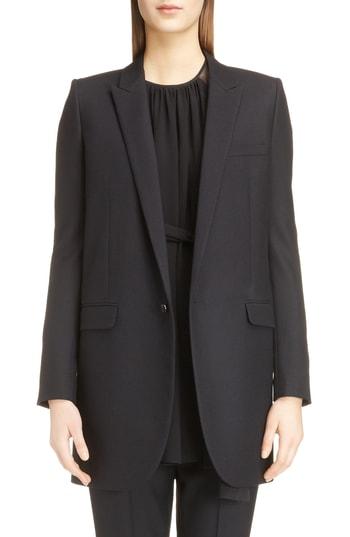 Women's Saint Laurent Long Gabardine Tuxedo Blazer Us / 36 Fr - Black