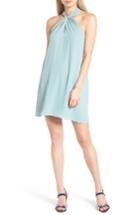 Women's Soprano Knotted High Neck Shift Dress - Blue/green