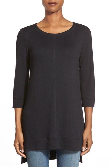 Women's Caslon Three Quarter Sleeve Side Slit Tunic