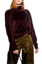 Women's Topshop Furry Sweater Us (fits Like 2-4) - Burgundy