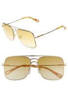 Women's Chloe 58mm Metal Navigator Sunglasses - Gold/ Yellow