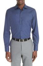 Men's Canali Trim Fit Dot Dress Shirt .5 - Blue