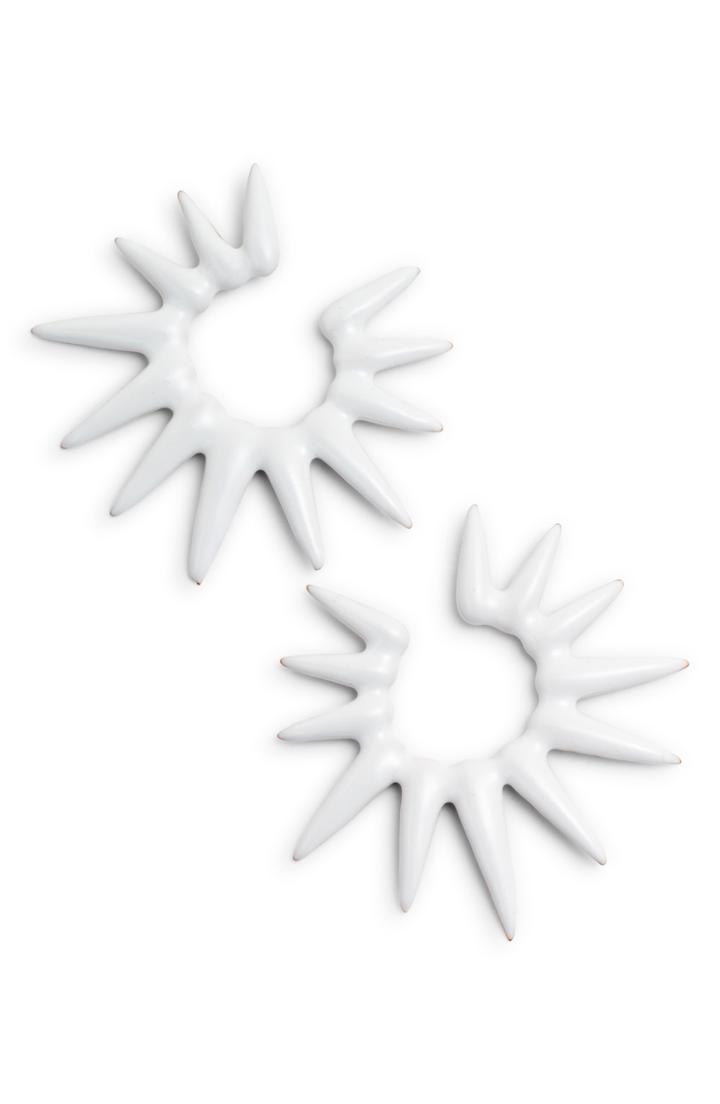 Women's Oscar De La Renta Small Enamel Sea Urchin Earrings