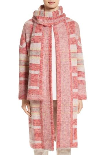 Women's St. John Collection Lofty Knit Plaid Blanket Coat