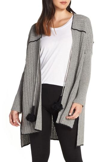 Women's Ugg Aysha High/low Cardigan Sweater - Grey