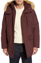Men's Marc New York Down Jacket With Faux Fur Trim, Size - Red
