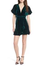 Women's Misa Los Angeles Desma Velvet Wrap Minidress - Green