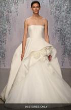 Women's Monique Lhuillier Rosette Detail Silk Ballgown Dress