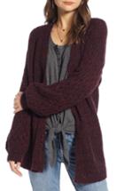 Women's Treasure & Bond Chunky Knit Open Front Cardigan - Red