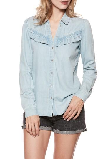 Women's Paige Layda Ruffle Western Chambray Shirt - Blue