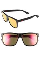 Men's Gucci 58mm Sunglasses - Black W/ Red Mirror Lens