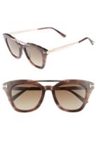 Women's Tom Ford Anna 49mm Gradient Sunglasses - Shiny Pink Melange Havana