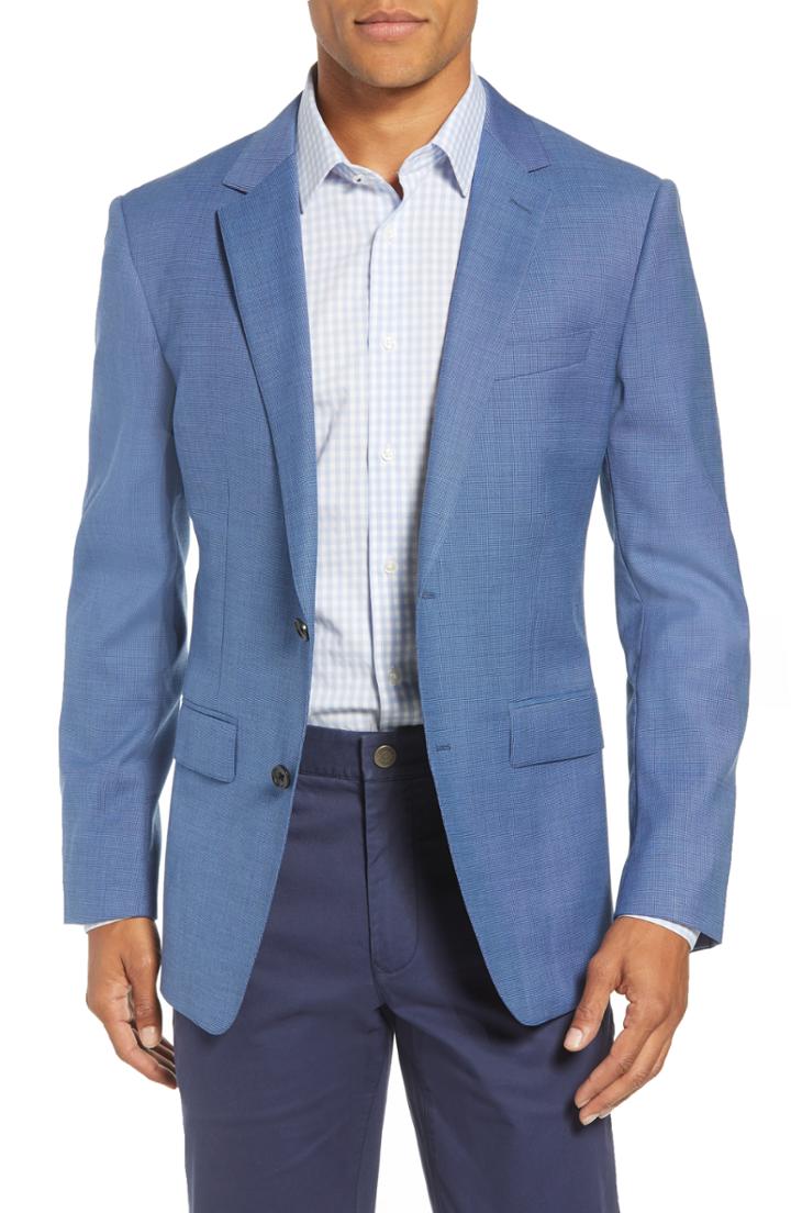 Men's Bonobos Jetsetter Trim Fit Stretch Solid Wool Suit Jacket S - Blue