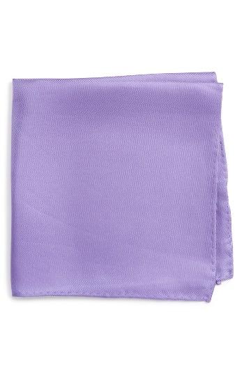 Men's Nordstrom Men's Shop Solid Silk Pocket Square, Size - Purple