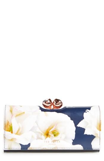 Women's Ted Baker London Jamiee Gardenia Leather Matinee Wallet - Blue