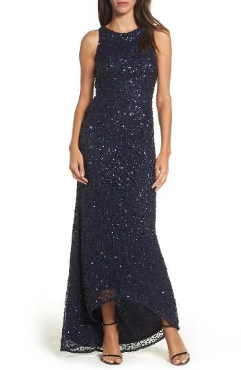 Women's Adrianna Papell Sequin High/low Gown - Blue
