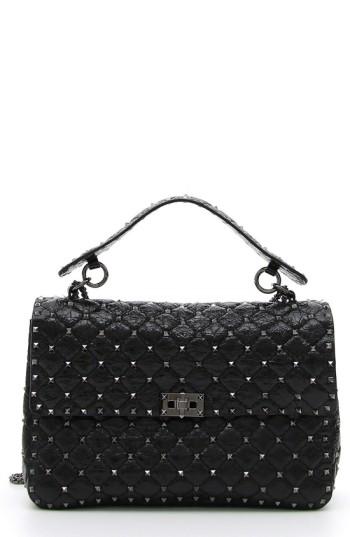 Valentino Garavani 'large Rockstud' Lambskin Leather Shoulder Bag -