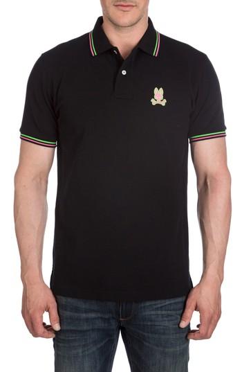 Men's Psycho Bunny Neon Bunny Polo (m) - Black