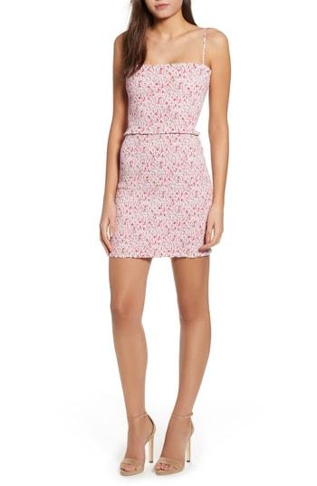 Women's Afrm Owen Smocked Minidress - Pink