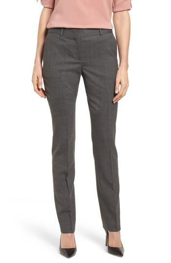 Petite Women's Boss Titana Stretch Wool Suit Trousers P - Grey