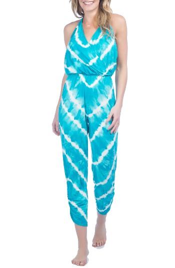 Women's Green Dragon Tie Dye Cover-up Jumpsuit