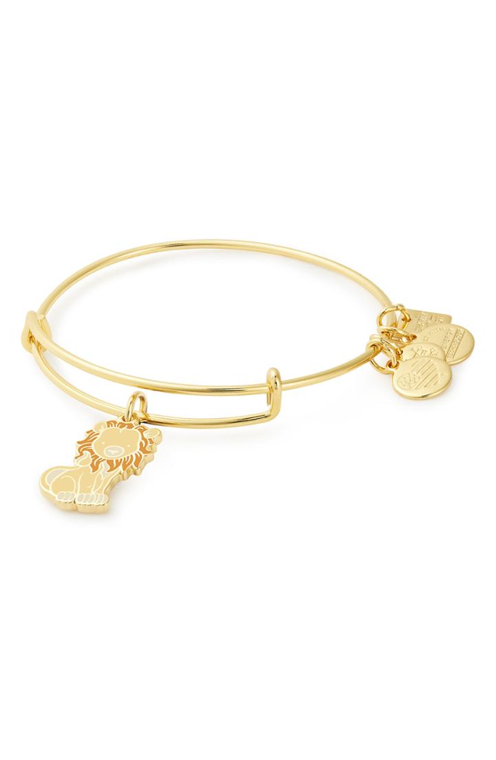 Women's Alex And Ani Charity By Design - Lion Adjustable Wire Bangle
