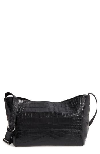 Elizabeth And James Mini Keely Newspaper Croc Embossed Leather Shoulder/crossbody Bag -