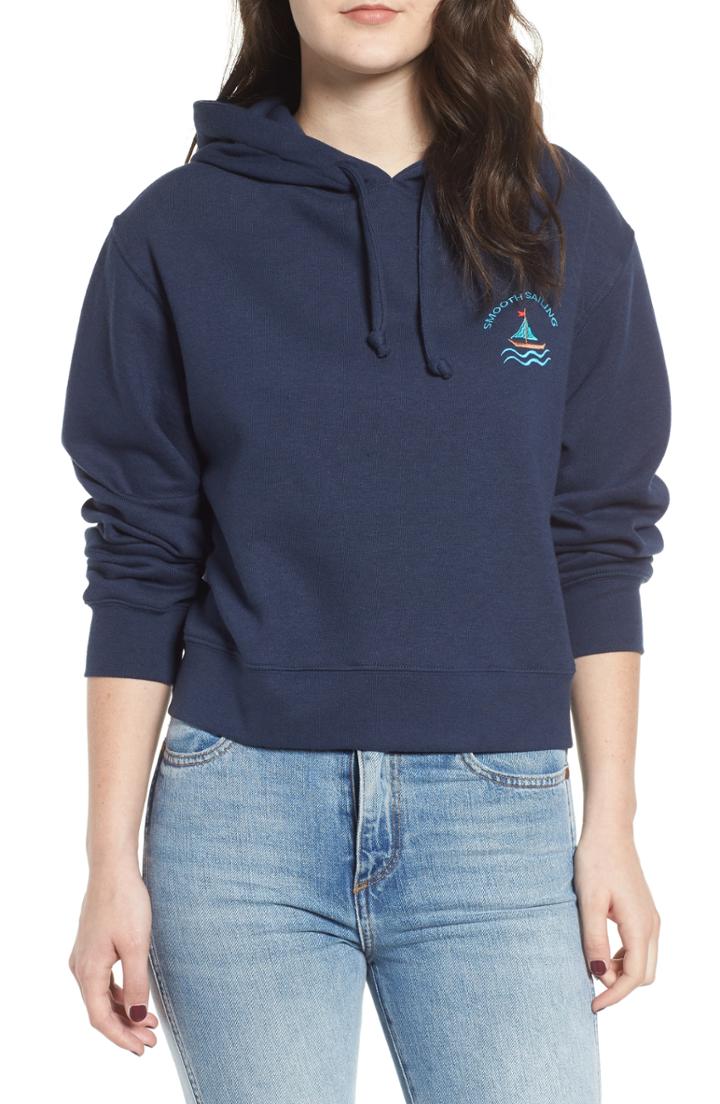 Women's Sub Urban Riot Smooth Sailing Crop Hoodie - Blue