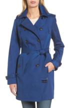 Women's Michael Michael Kors Belted Parka Jacket - Blue