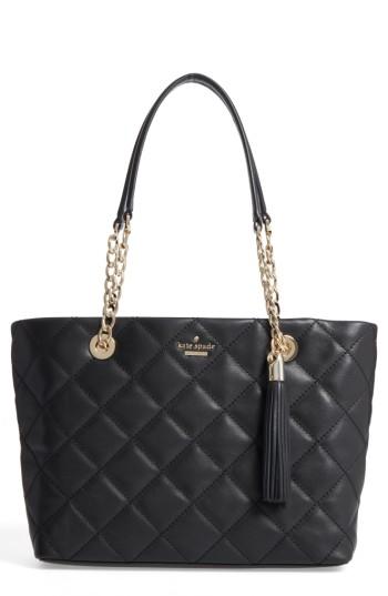 Kate Spade New York Small Emerson Place - Priya Quilted Leather Tote - Black
