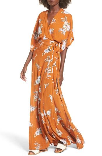 Women's Faithfull The Brand Bergamo Floral Wrap Maxi Dress - Yellow
