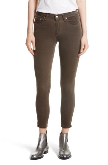 Women's Rag & Bone/jean Ame Velvet Skinny Jeans - Green