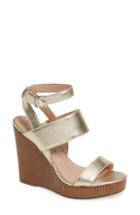 Women's Charles David Turk 2 Platform Wedge Sandal .5 M - Metallic