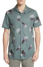 Men's Onia Linear Palm Print Vacation Shirt - Green