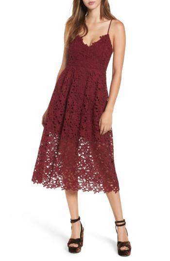 Women's Astr The Label Lace Midi Dress - Red