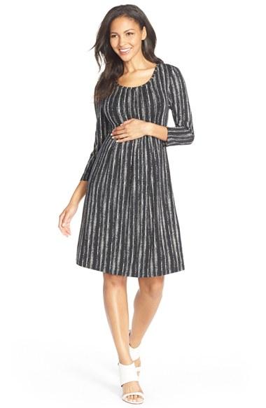 Women's Tart Maternity 'mathilde' Elbow Sleeve Maternity Dress - Black