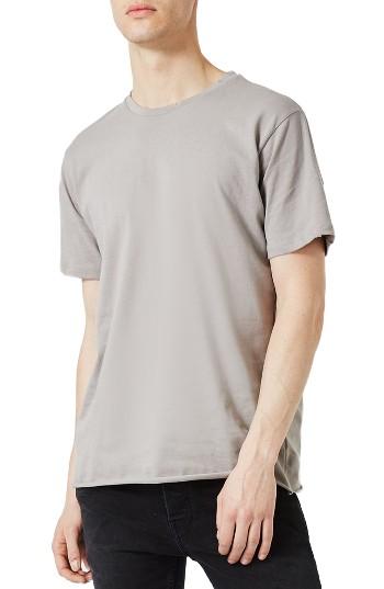 Men's Topman Raw Edge T-shirt - Grey