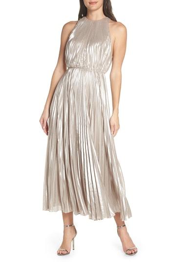 Women's Jill Jill Stuart Pleated Metallic Dress - Beige