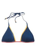 Women's J.crew Playa Miami Triangle Bikini Top - Blue