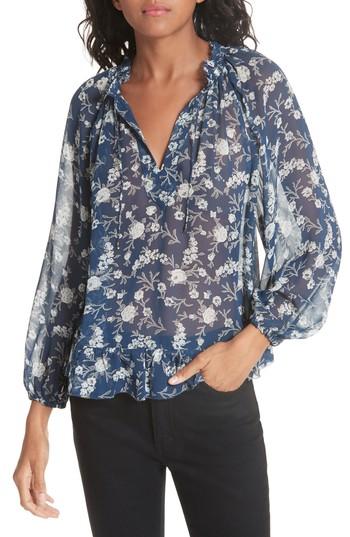 Women's Ulla Johnson Rosine Silk Blouse - Blue
