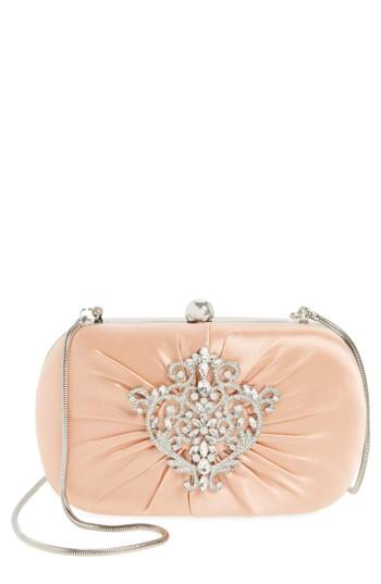 Badgley Mischka Diva Satin Clutch - Pink