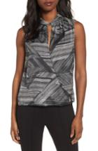 Women's Kenneth Cole New York Faux Wrap Stripe Tank Top - Black