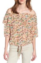 Women's Zadig & Voltaire Tease Butterfly Off The Shoulder Silk Top - Beige